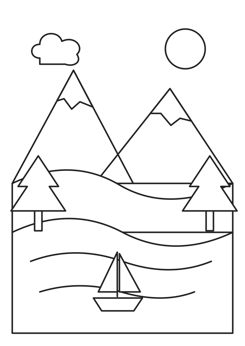 Mountains and a quiet lake